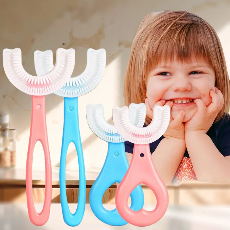 Escova Dental Infantil U-Shaped 360°